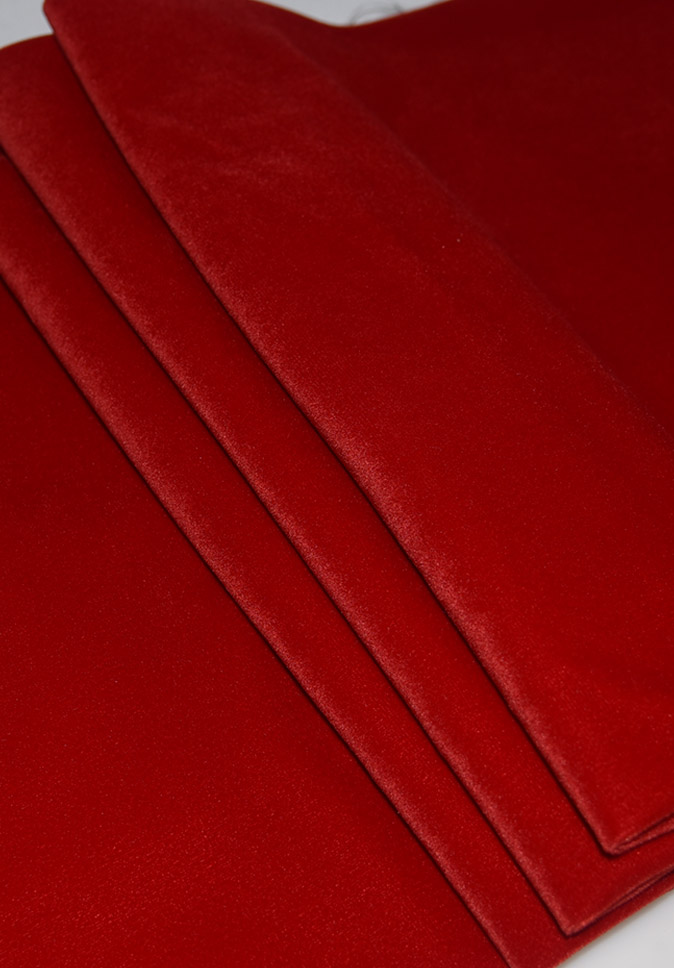 Tissu de velours ignifuge inhérent en polyester pur rouge